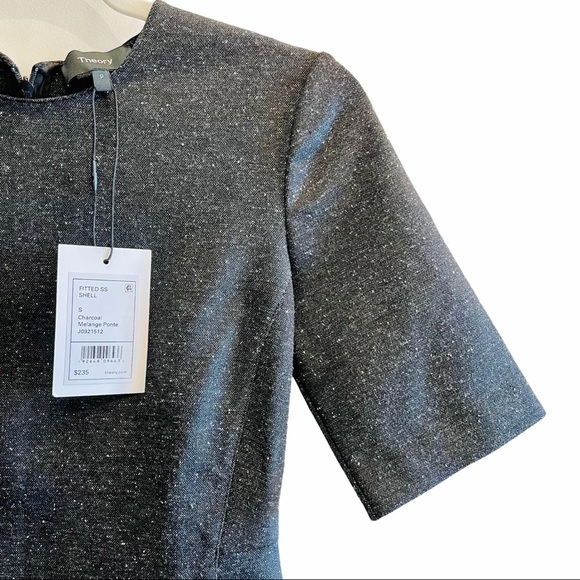 ☀️NWT☀️THEORY Shot Sleeve Fitted Top P - Picture 7 of 9